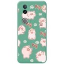 Funda Silicona Líquida Verde para Vivo V50 5G diseño Cerdos Dibujos