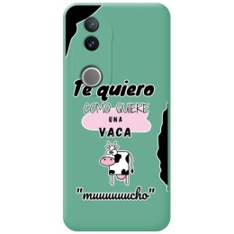 Funda Silicona Líquida Verde para Vivo V50 5G diseño Vaca Dibujos