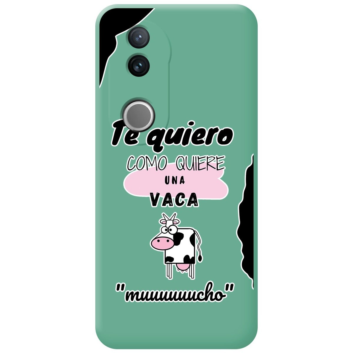 Funda Silicona Líquida Verde para Vivo V50 5G diseño Vaca Dibujos