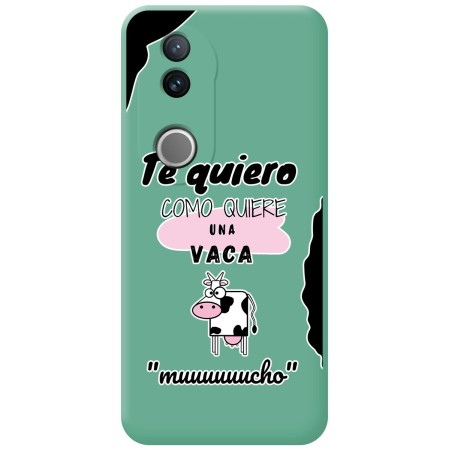 Funda Silicona Líquida Verde para Vivo V50 5G diseño Vaca Dibujos