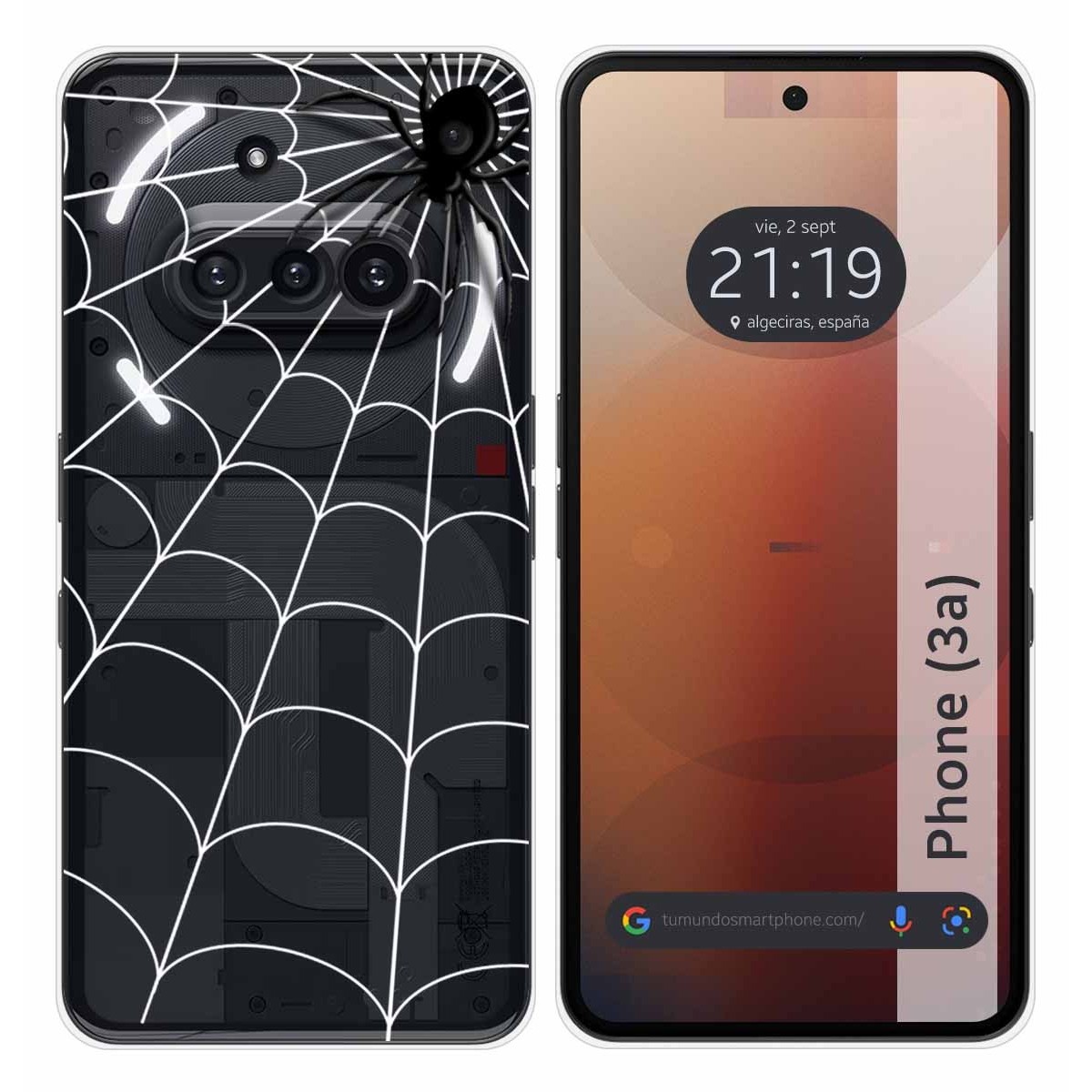 Funda Silicona Transparente para Nothing Phone 3a 5G diseño Araña Dibujos