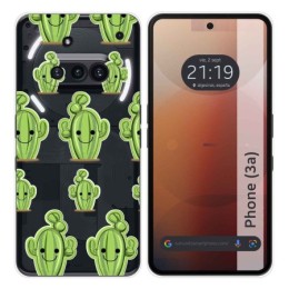 Funda Silicona Transparente para Nothing Phone 3a 5G diseño Cactus Dibujos
