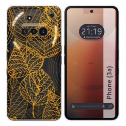 Funda Silicona Transparente para Nothing Phone 3a 5G diseño Hojas Dibujos