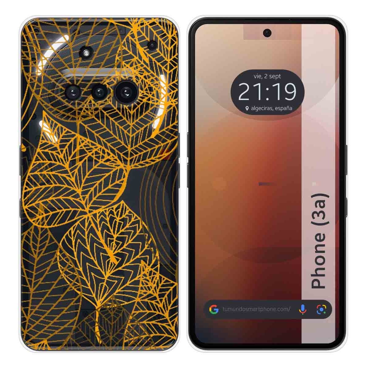 Funda Silicona Transparente para Nothing Phone 3a 5G diseño Hojas Dibujos