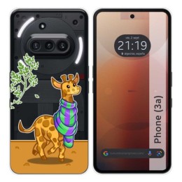 Funda Silicona Transparente para Nothing Phone 3a 5G diseño Jirafa Dibujos