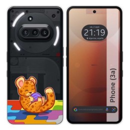 Funda Silicona Transparente para Nothing Phone 3a 5G diseño Leopardo Dibujos