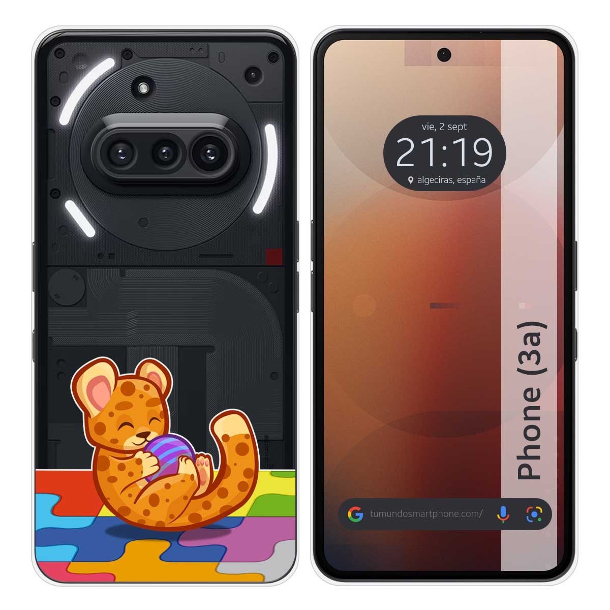 Funda Silicona Transparente para Nothing Phone 3a 5G diseño Leopardo Dibujos