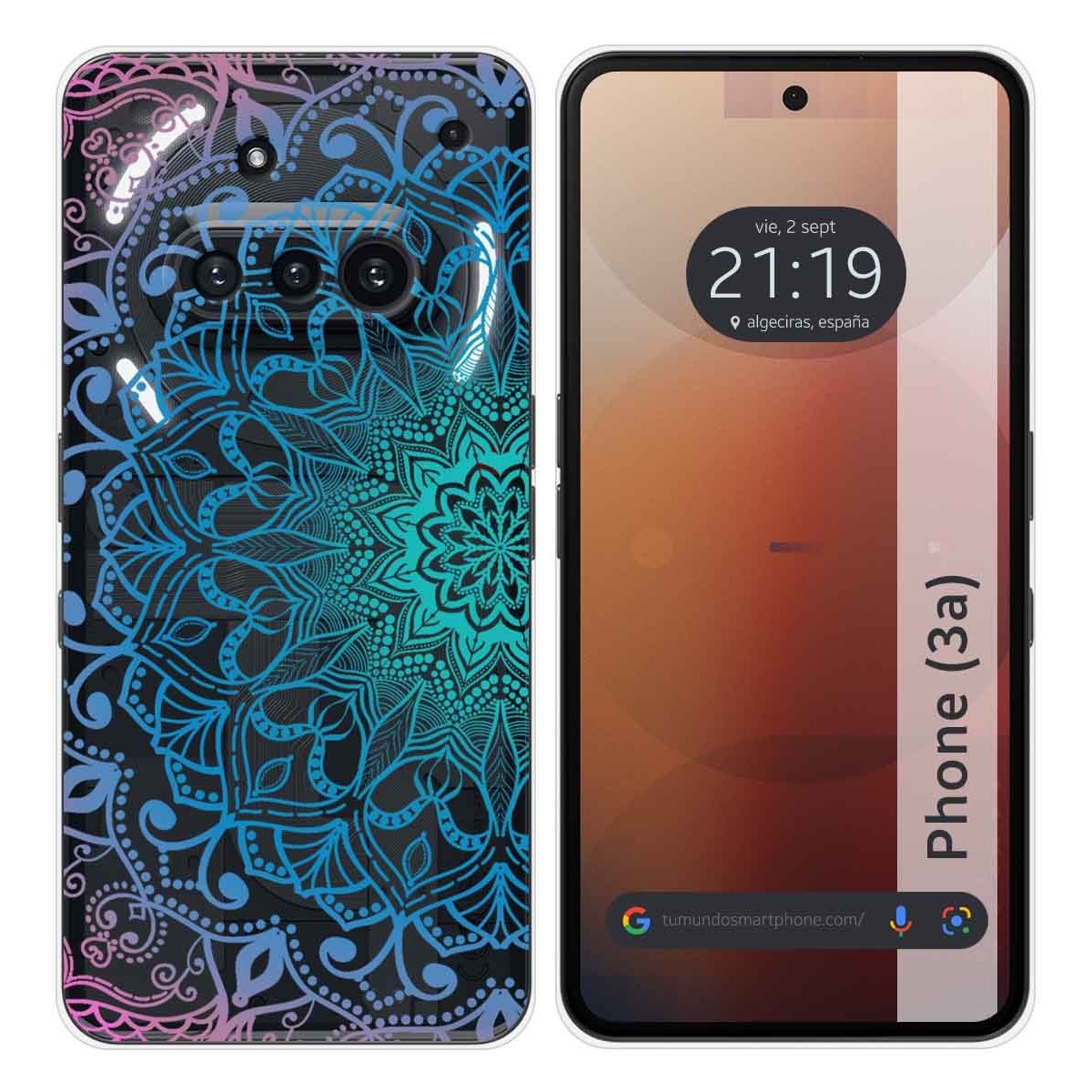 Funda Silicona Transparente para Nothing Phone 3a 5G diseño Mandala Dibujos