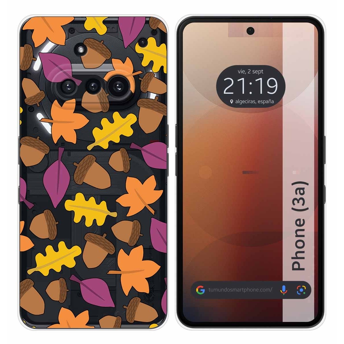 Funda Silicona Transparente para Nothing Phone 3a 5G diseño Otoño Dibujos