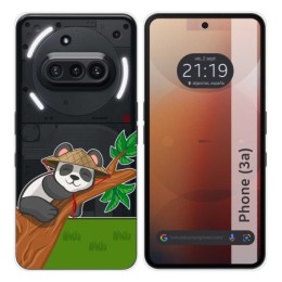 Funda Silicona Transparente para Nothing Phone 3a 5G diseño Panda Dibujos