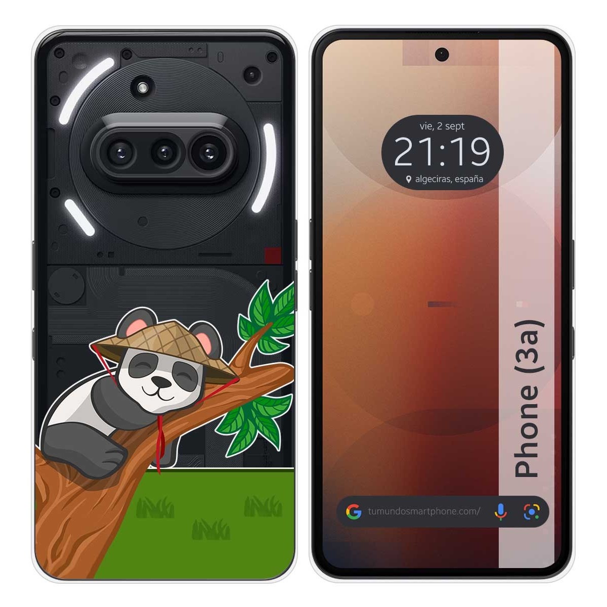 Funda Silicona Transparente para Nothing Phone 3a 5G diseño Panda Dibujos
