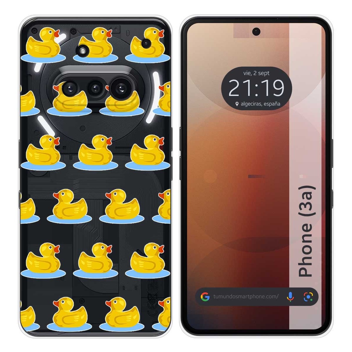 Funda Silicona Transparente para Nothing Phone 3a 5G diseño Pato Dibujos