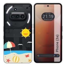 Funda Silicona Transparente para Nothing Phone 3a 5G diseño Playa Dibujos