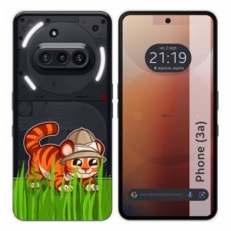 Funda Silicona Transparente para Nothing Phone 3a 5G diseño Tigre Dibujos