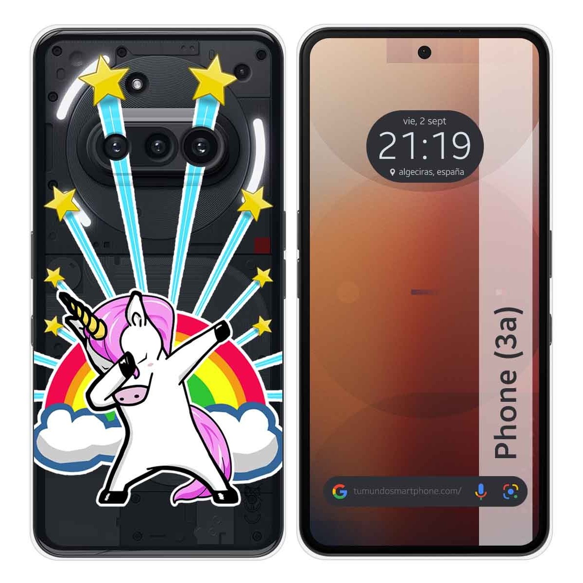 Funda Silicona Transparente para Nothing Phone 3a 5G diseño Unicornio Dibujos