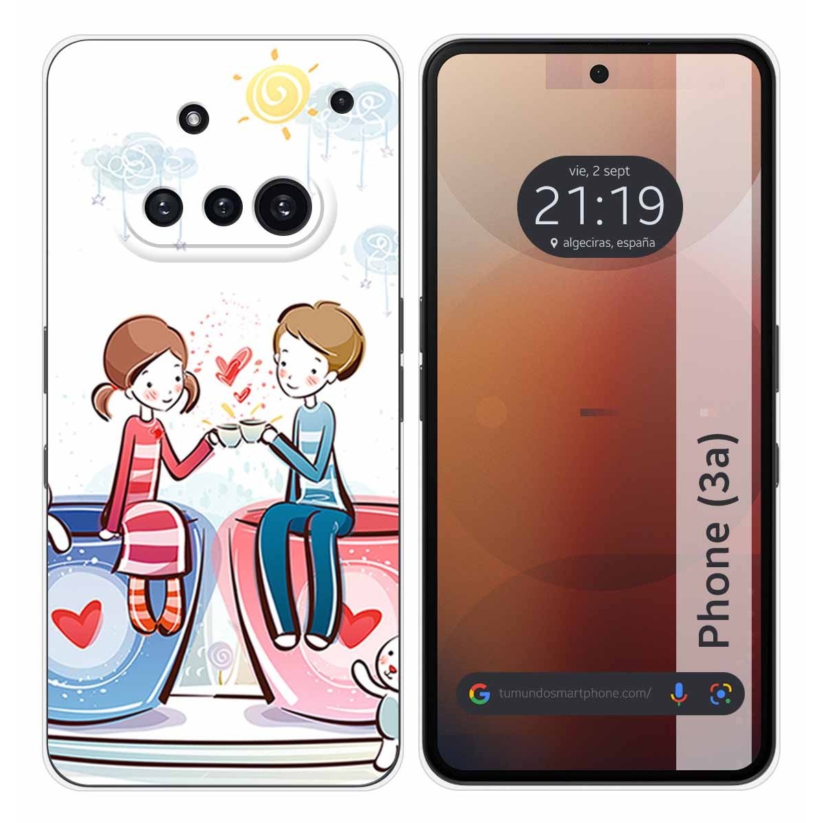 Funda Silicona para Nothing Phone 3a 5G diseño Café Dibujos