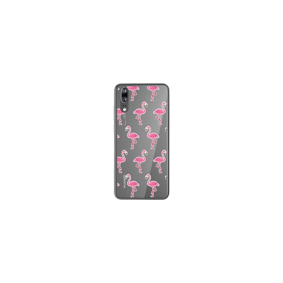 Funda Gel Transparente para Huawei P20 Diseño Flamenco Dibujos
