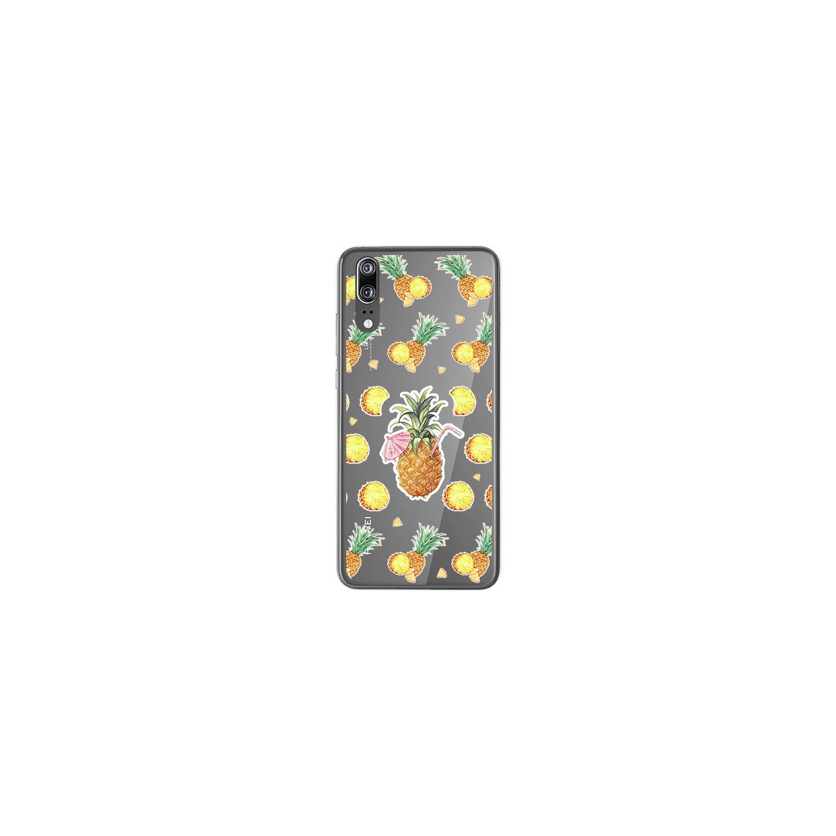 Funda Gel Transparente para Huawei P20 Diseño Piña Dibujos