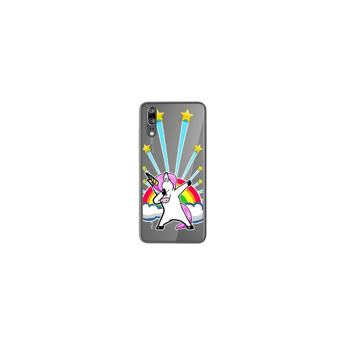 Funda Gel Transparente para Huawei P20 Diseño Unicornio Dibujos