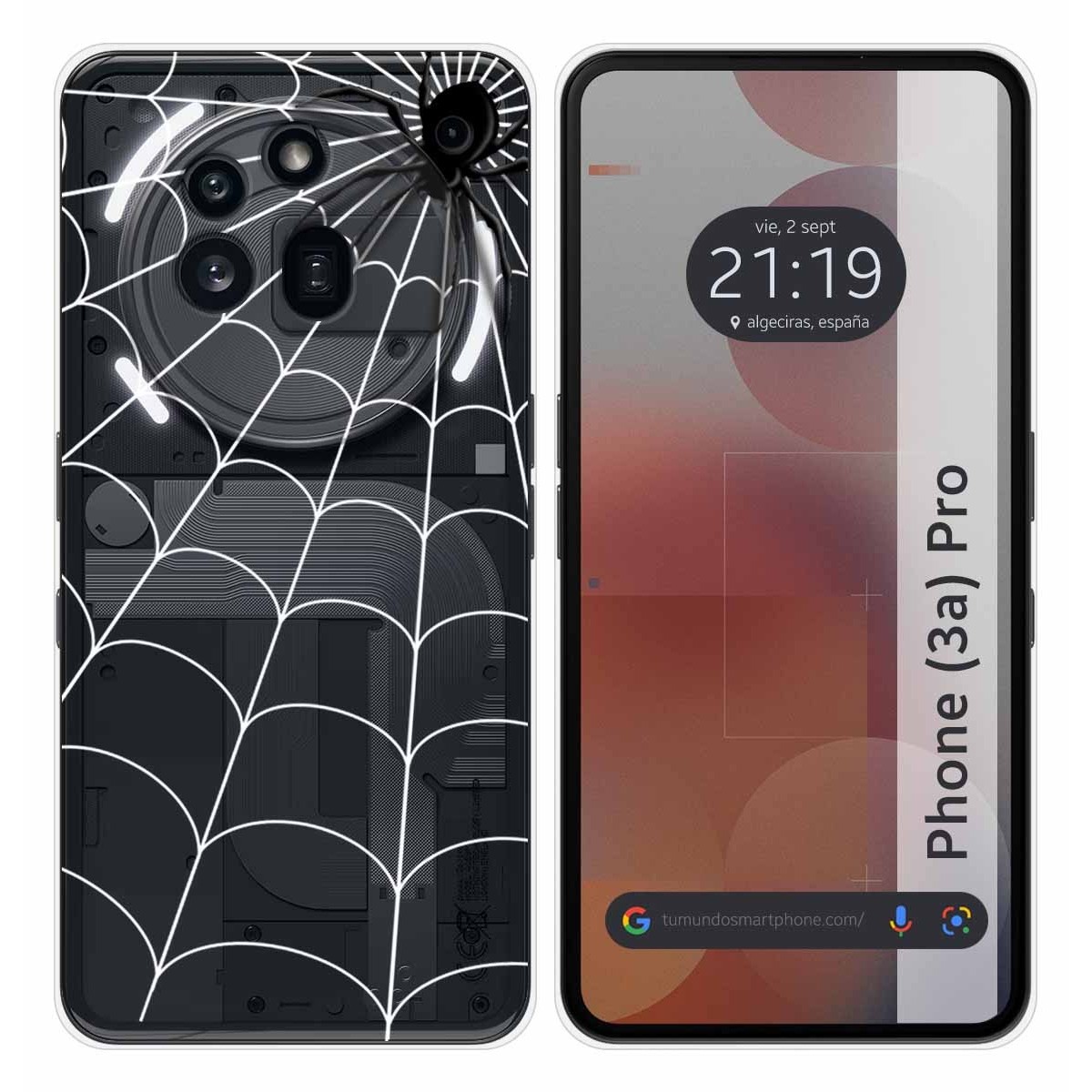 Funda Silicona Transparente para Nothing Phone 3a Pro 5G diseño Araña Dibujos