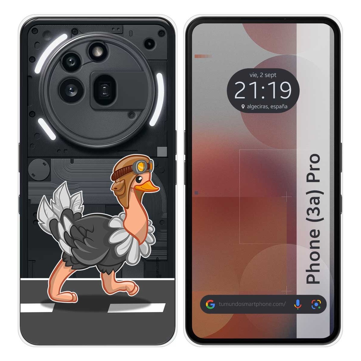 Funda Silicona Transparente para Nothing Phone 3a Pro 5G diseño Avestruz Dibujos