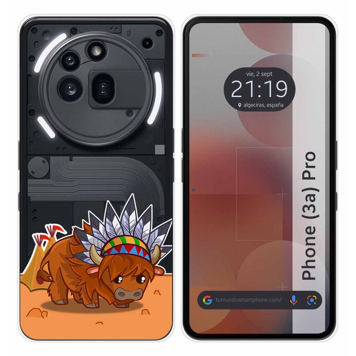 Funda Silicona Transparente para Nothing Phone 3a Pro 5G diseño Bufalo Dibujos