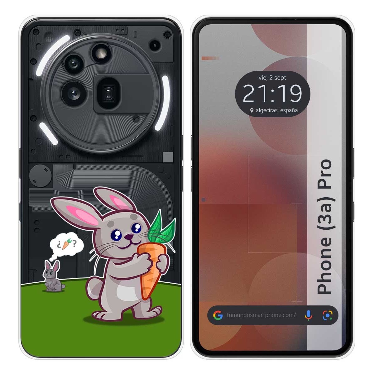 Funda Silicona Transparente para Nothing Phone 3a Pro 5G diseño Conejo Dibujos