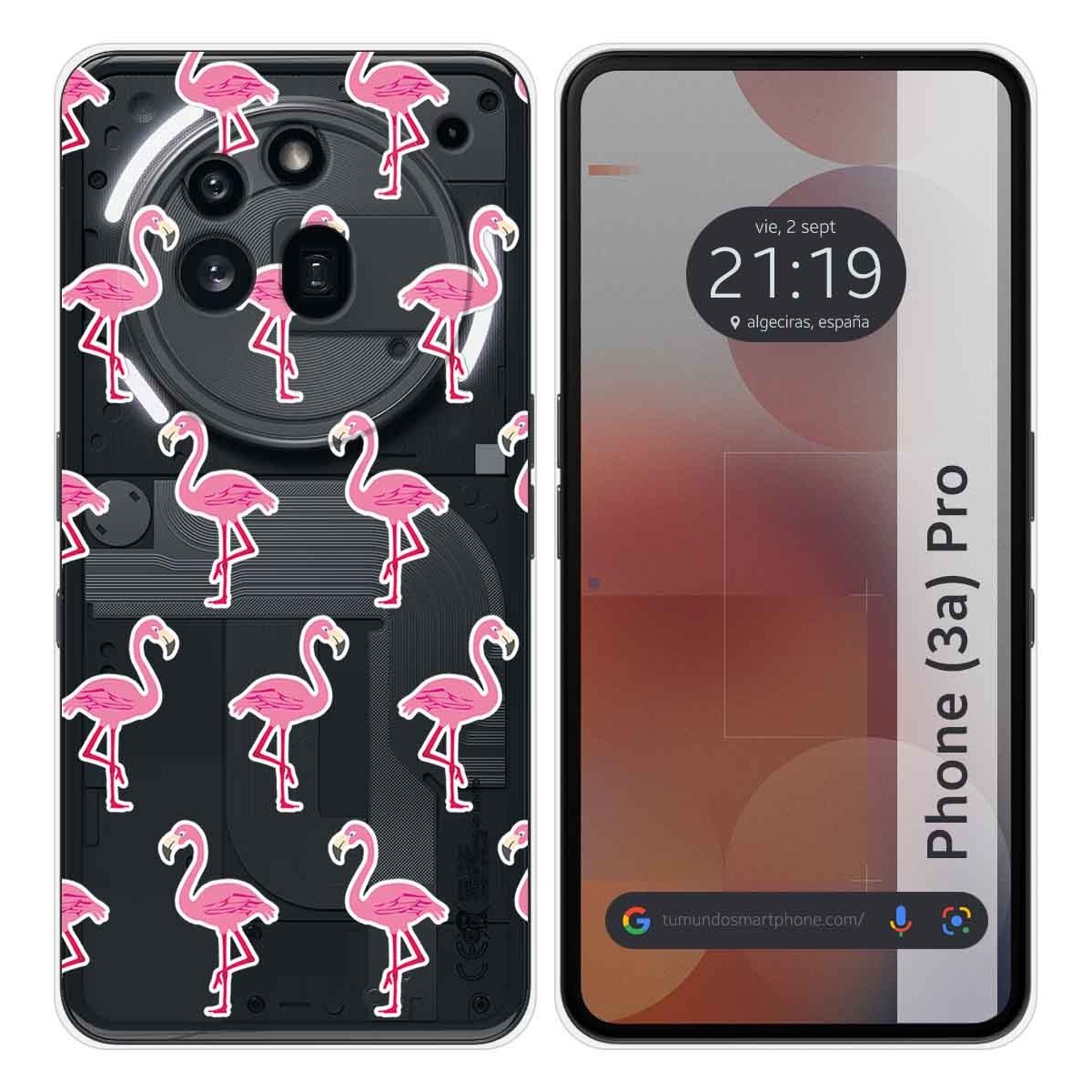 Funda Silicona Transparente para Nothing Phone 3a Pro 5G diseño Flamenco Dibujos
