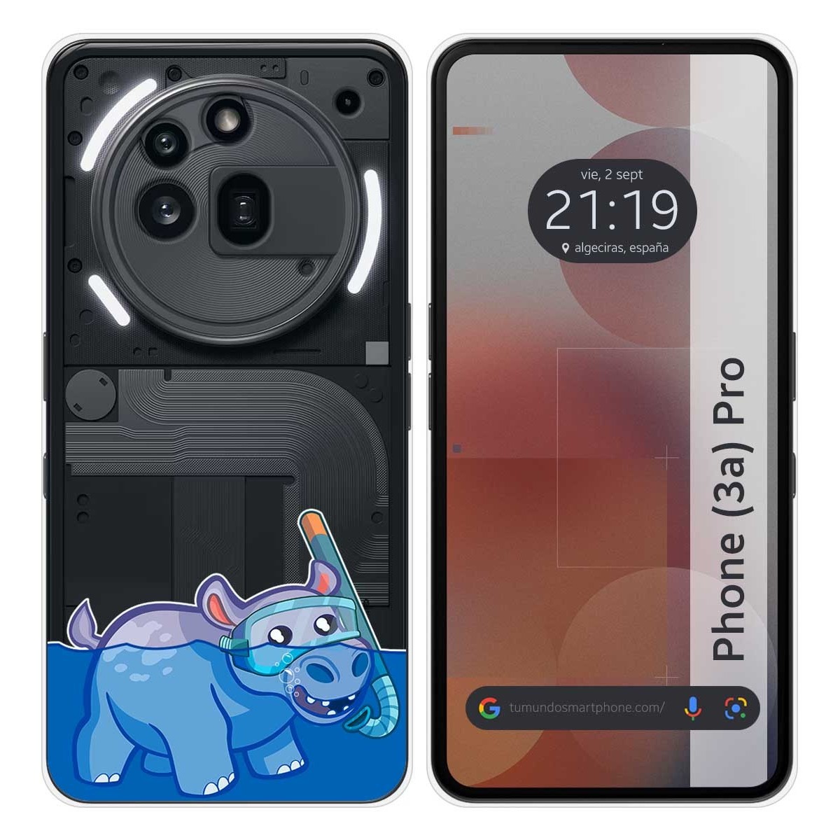 Funda Silicona Transparente para Nothing Phone 3a Pro 5G diseño Hipo Dibujos