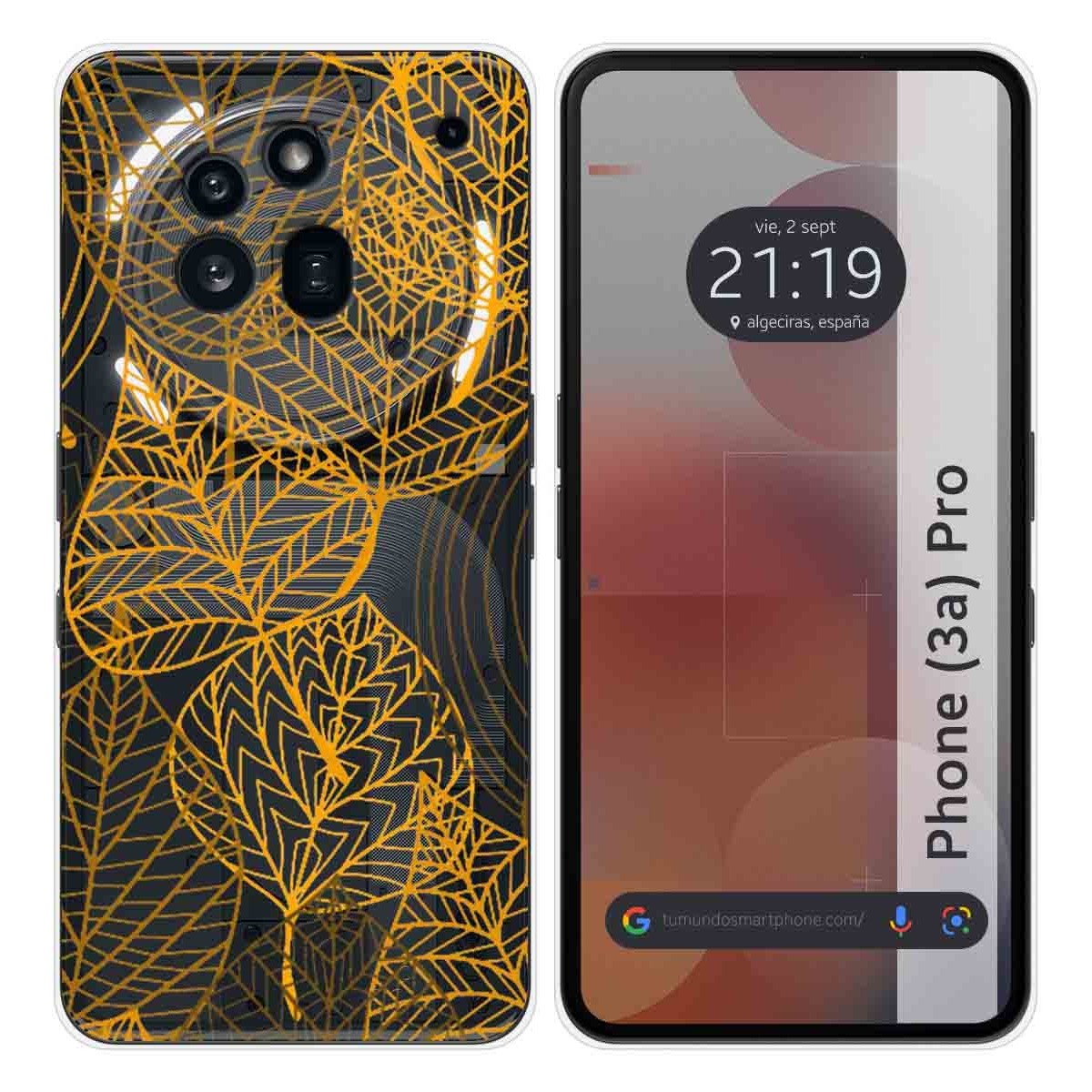 Funda Silicona Transparente para Nothing Phone 3a Pro 5G diseño Hojas Dibujos