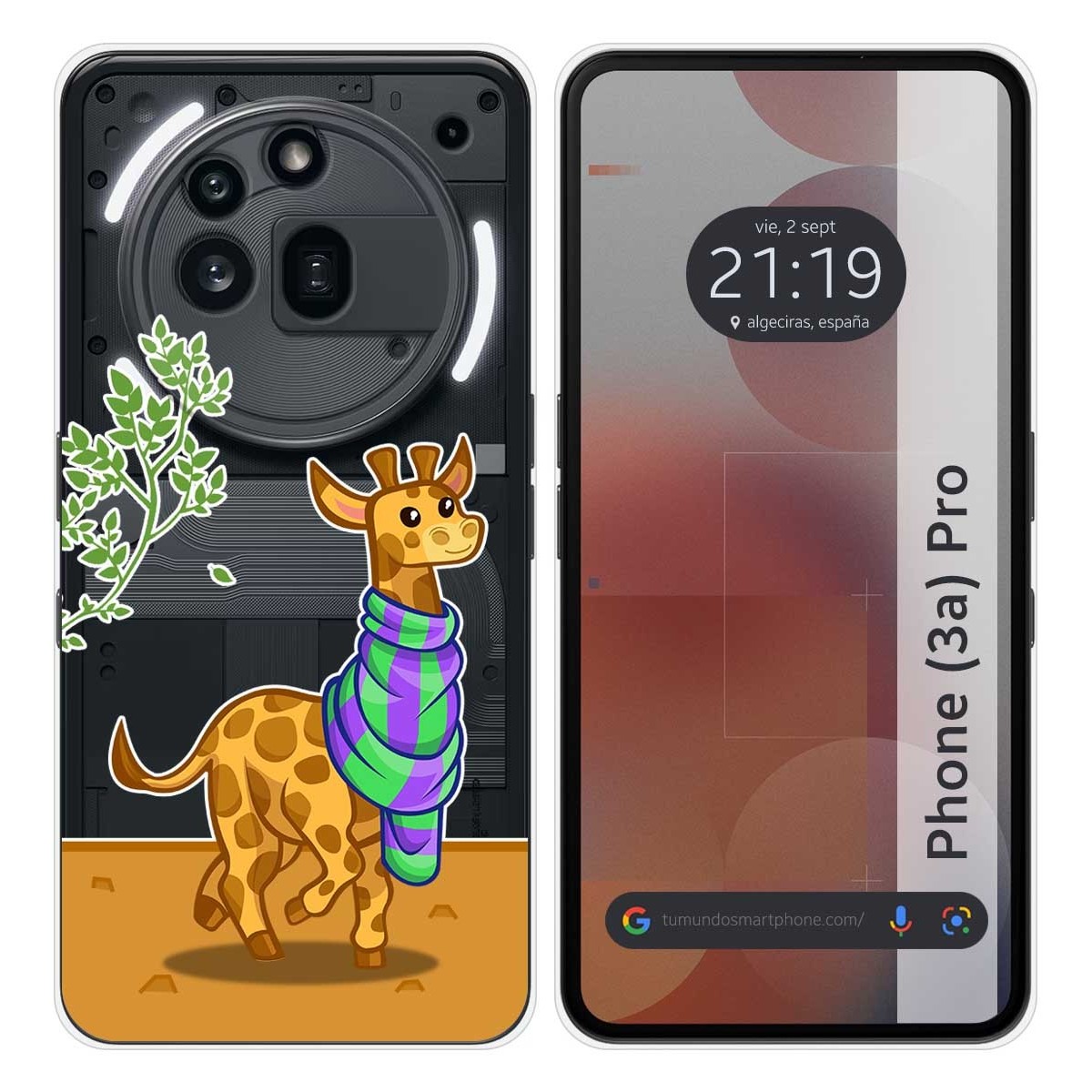 Funda Silicona Transparente para Nothing Phone 3a Pro 5G diseño Jirafa Dibujos