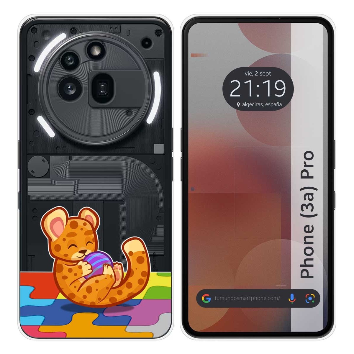 Funda Silicona Transparente para Nothing Phone 3a Pro 5G diseño Leopardo Dibujos