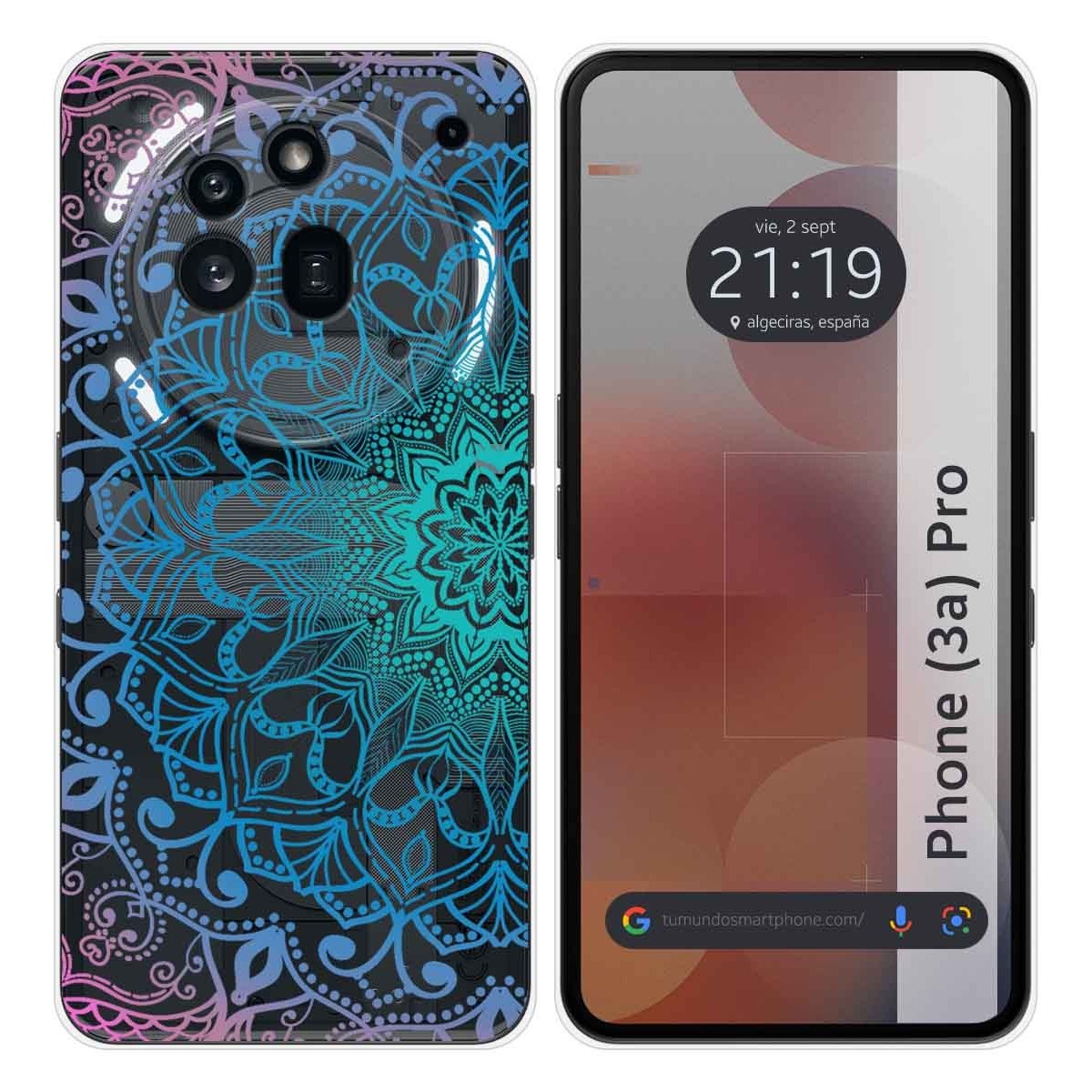 Funda Silicona Transparente para Nothing Phone 3a Pro 5G diseño Mandala Dibujos