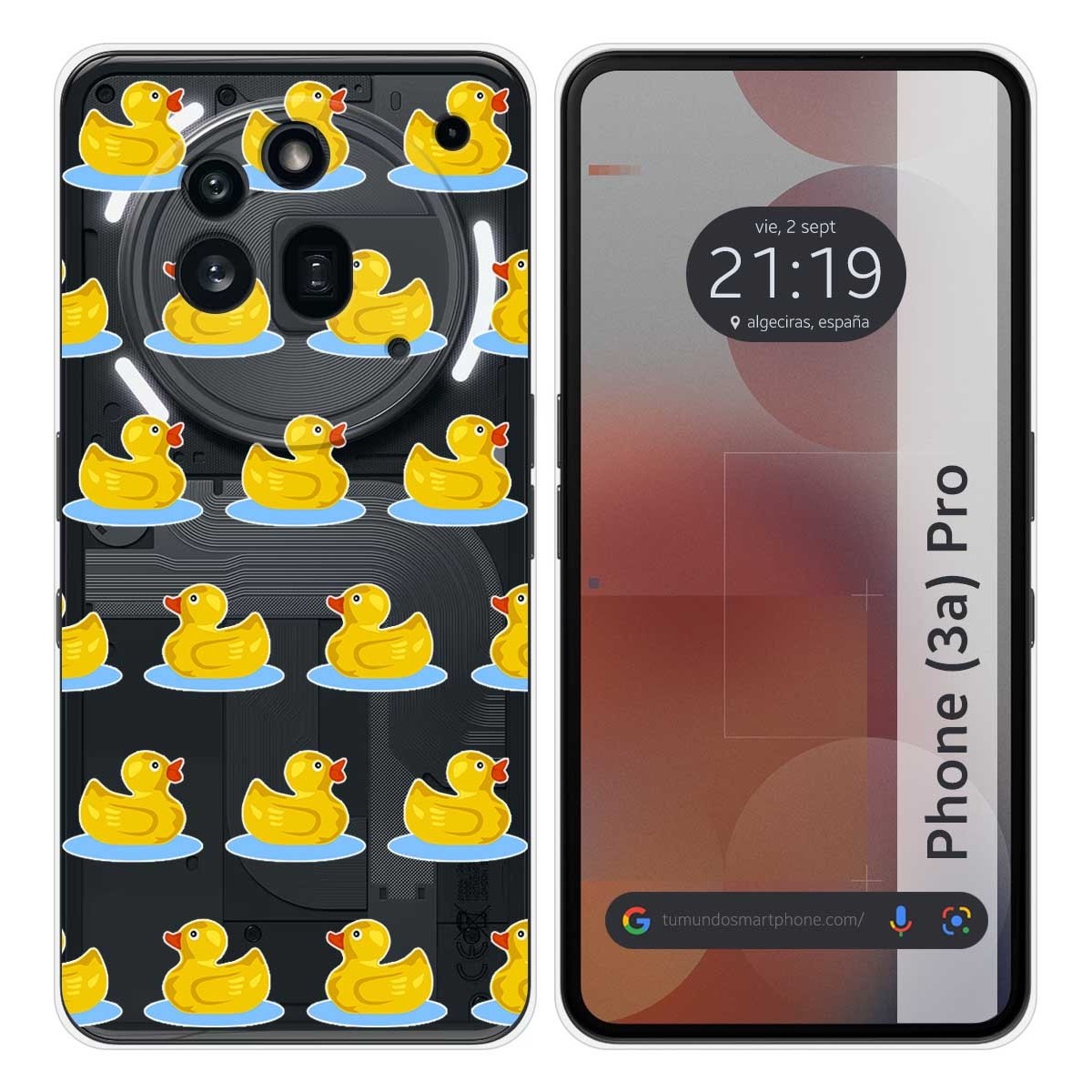 Funda Silicona Transparente para Nothing Phone 3a Pro 5G diseño Pato Dibujos