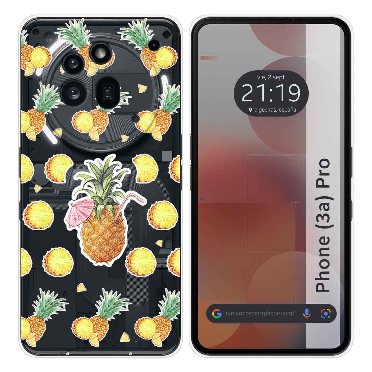 Funda Silicona Transparente para Nothing Phone 3a Pro 5G diseño Piña Dibujos