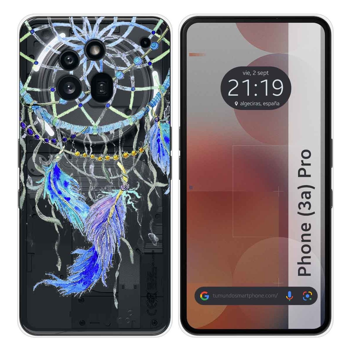 Funda Silicona Transparente para Nothing Phone 3a Pro 5G diseño Plumas Dibujos