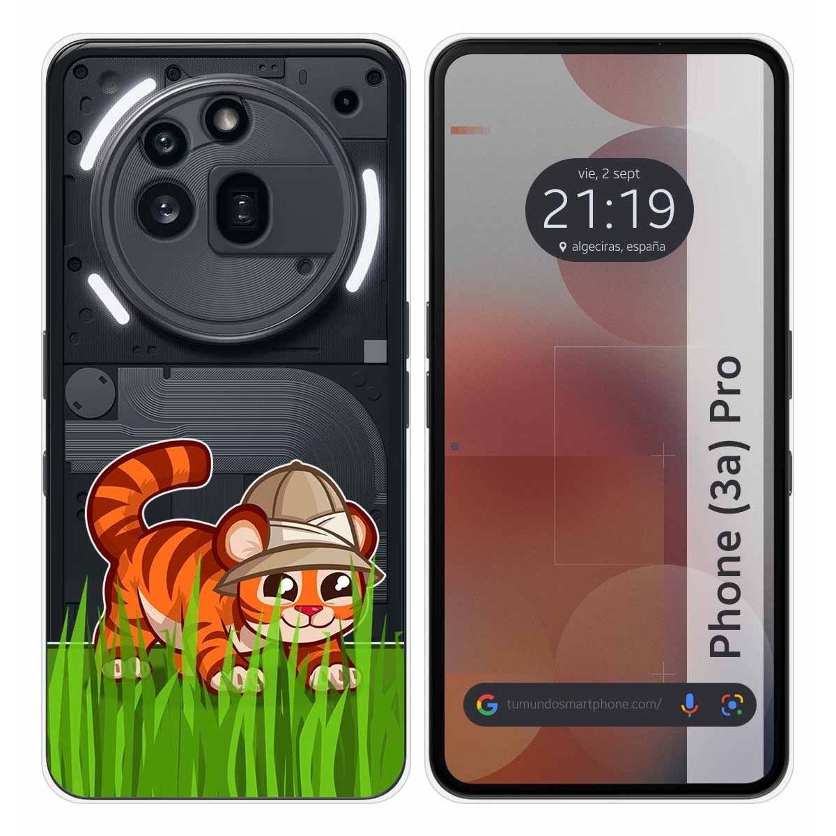 Funda Silicona Transparente para Nothing Phone 3a Pro 5G diseño Tigre Dibujos