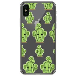 Funda Gel Transparente para Iphone X / XS Diseño Cactus Dibujos