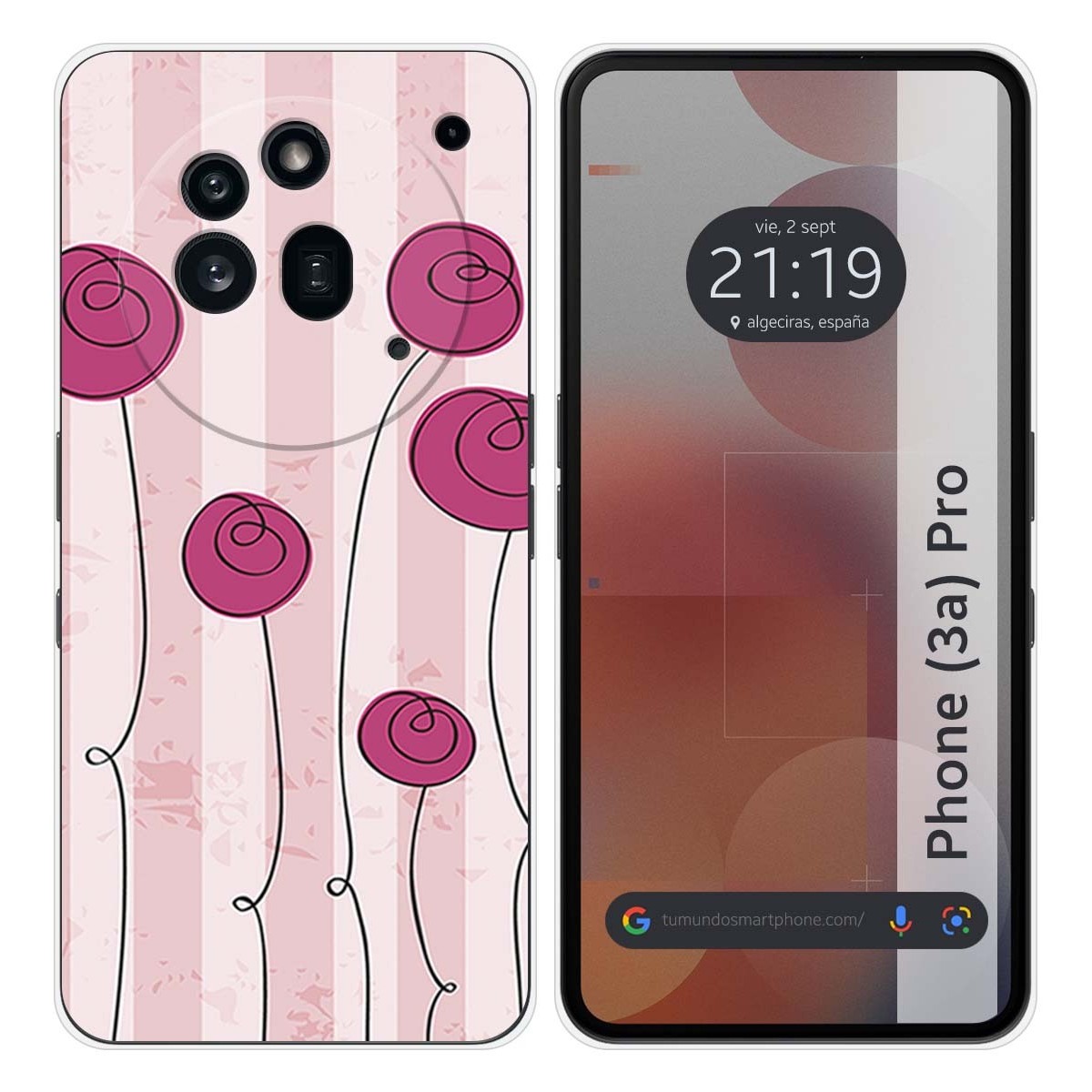 Funda Silicona para Nothing Phone 3a Pro 5G diseño Flores Vintage Dibujos