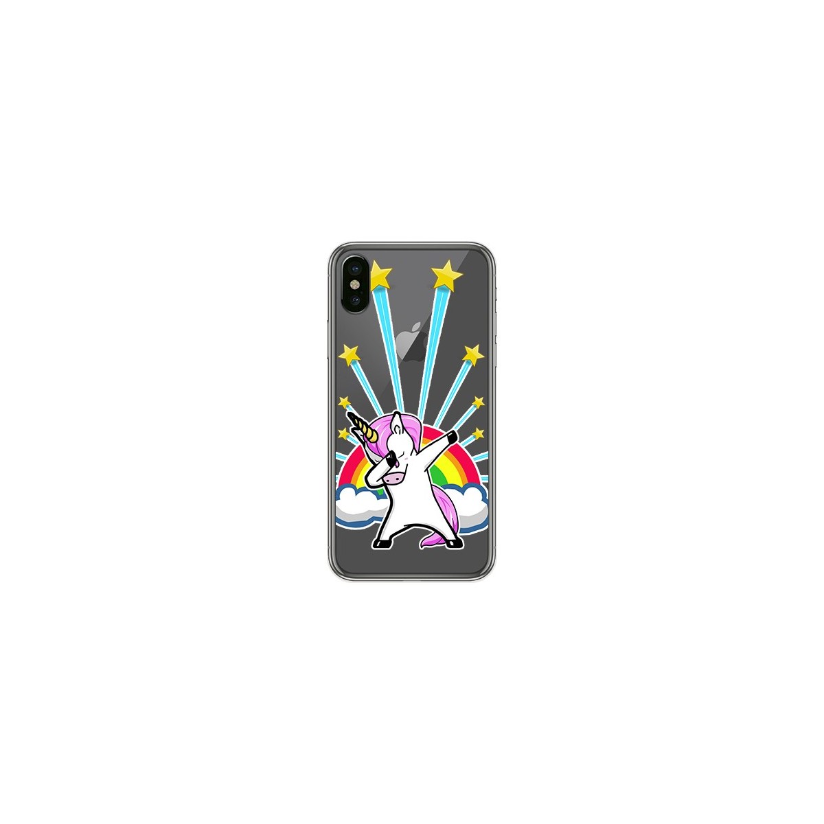 Funda Gel Transparente para Iphone X / XS Diseño Unicornio Dibujos