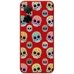 Funda Silicona Líquida Roja para Xiaomi Redmi A5 diseño Catrina Dibujos