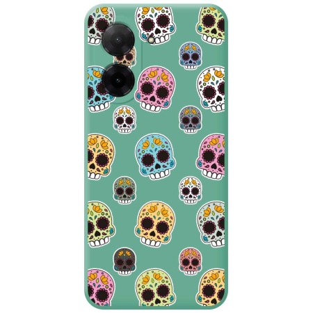 Funda Silicona Líquida Verde para Xiaomi Redmi A5 diseño Catrina Dibujos