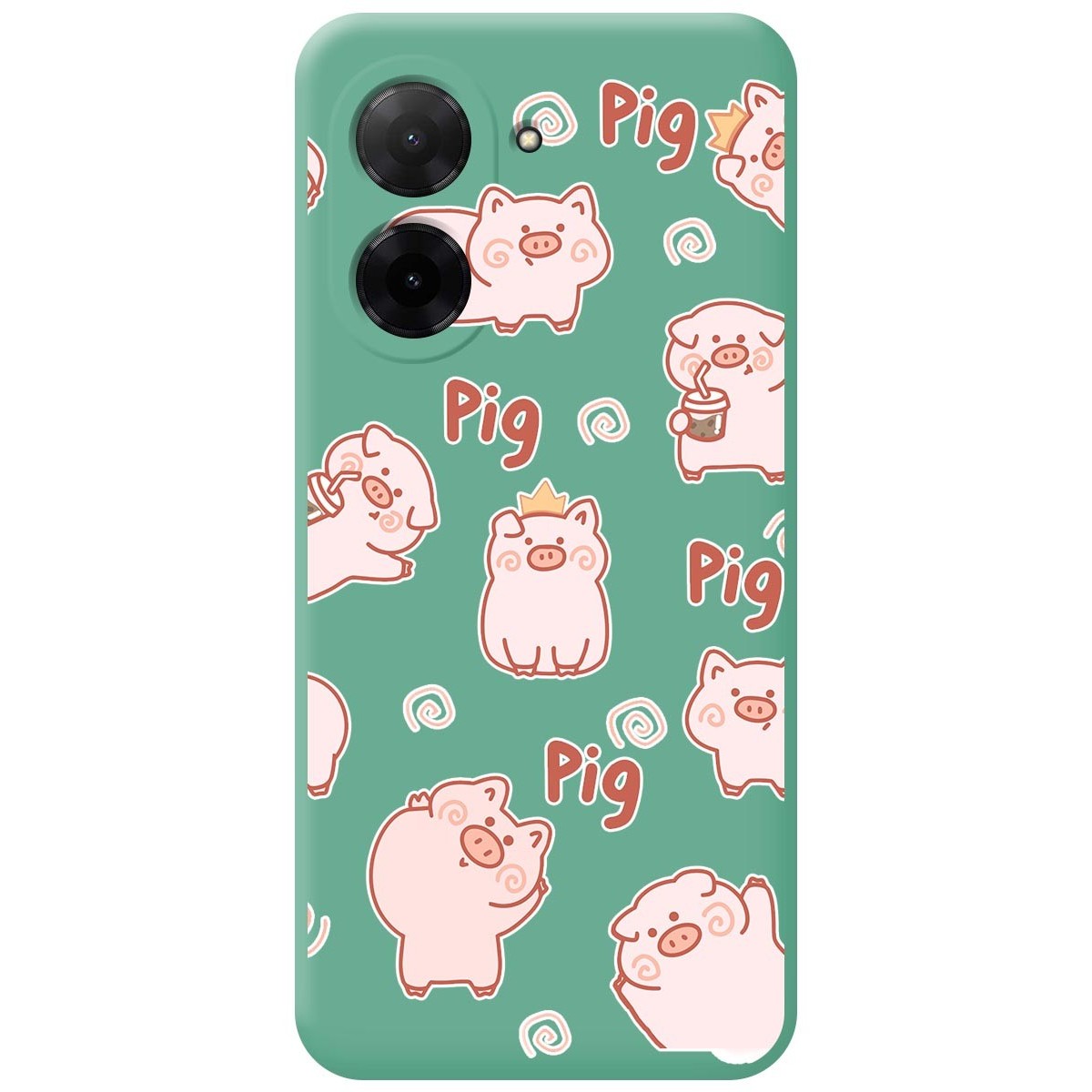 Funda Silicona Líquida Verde para Xiaomi Redmi A5 diseño Cerdos Dibujos