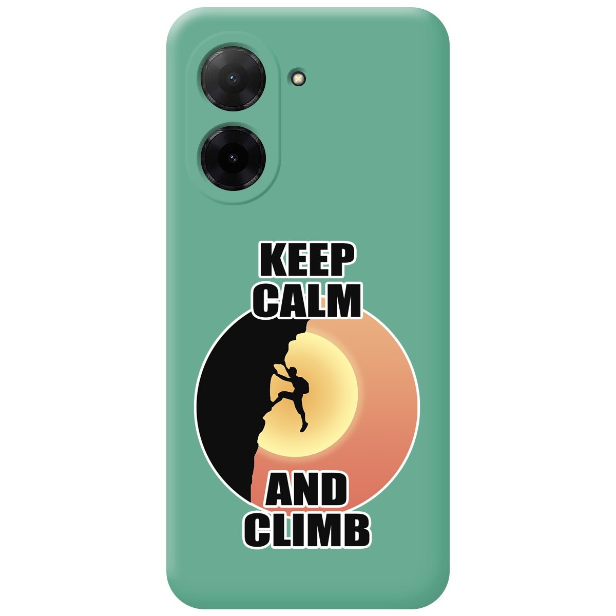 Funda Silicona Líquida Verde para Xiaomi Redmi A5 diseño Hombre Escalada Dibujos