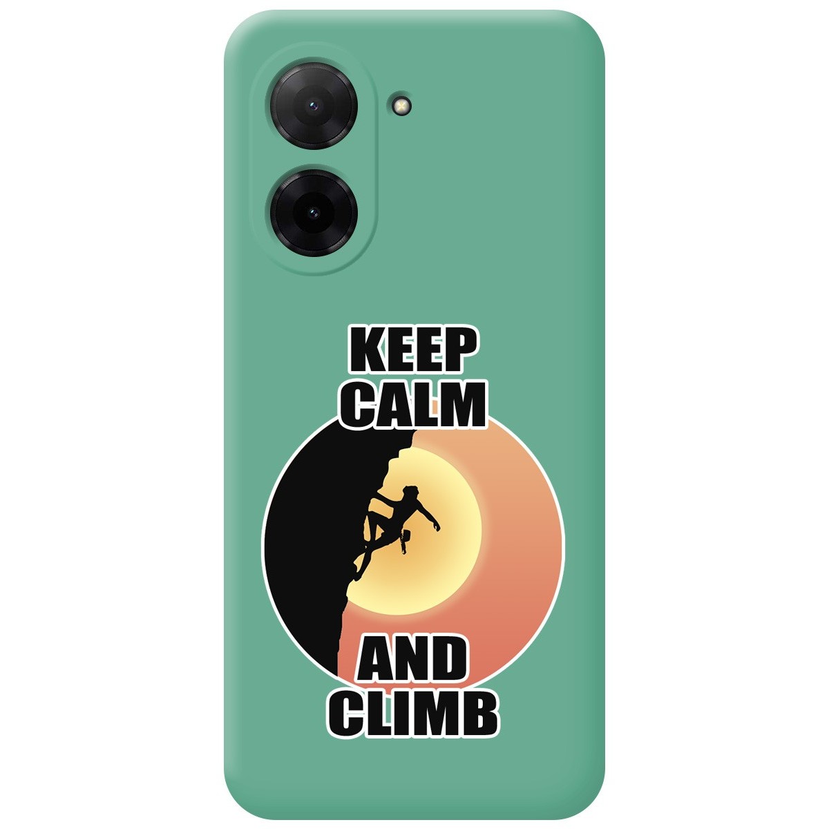 Funda Silicona Líquida Verde para Xiaomi Redmi A5 diseño Mujer Escalada Dibujos