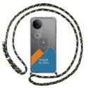 Personaliza tu Funda Colgante Transparente para Vivo V50 5G con Cordon Verde / Dorado Dibujo Personalizada