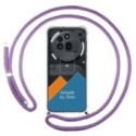 Personaliza tu Funda Colgante Transparente para Nothing Phone 3a Pro 5G con Cordon Morado Dibujo Personalizada