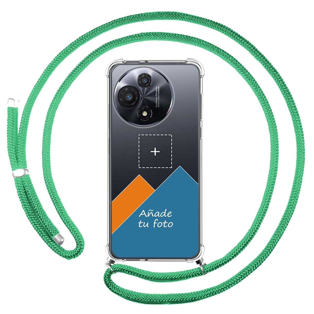 Personaliza tu Funda Colgante Transparente para TCL 60R 5G con Cordon Verde Agua Dibujo Personalizada