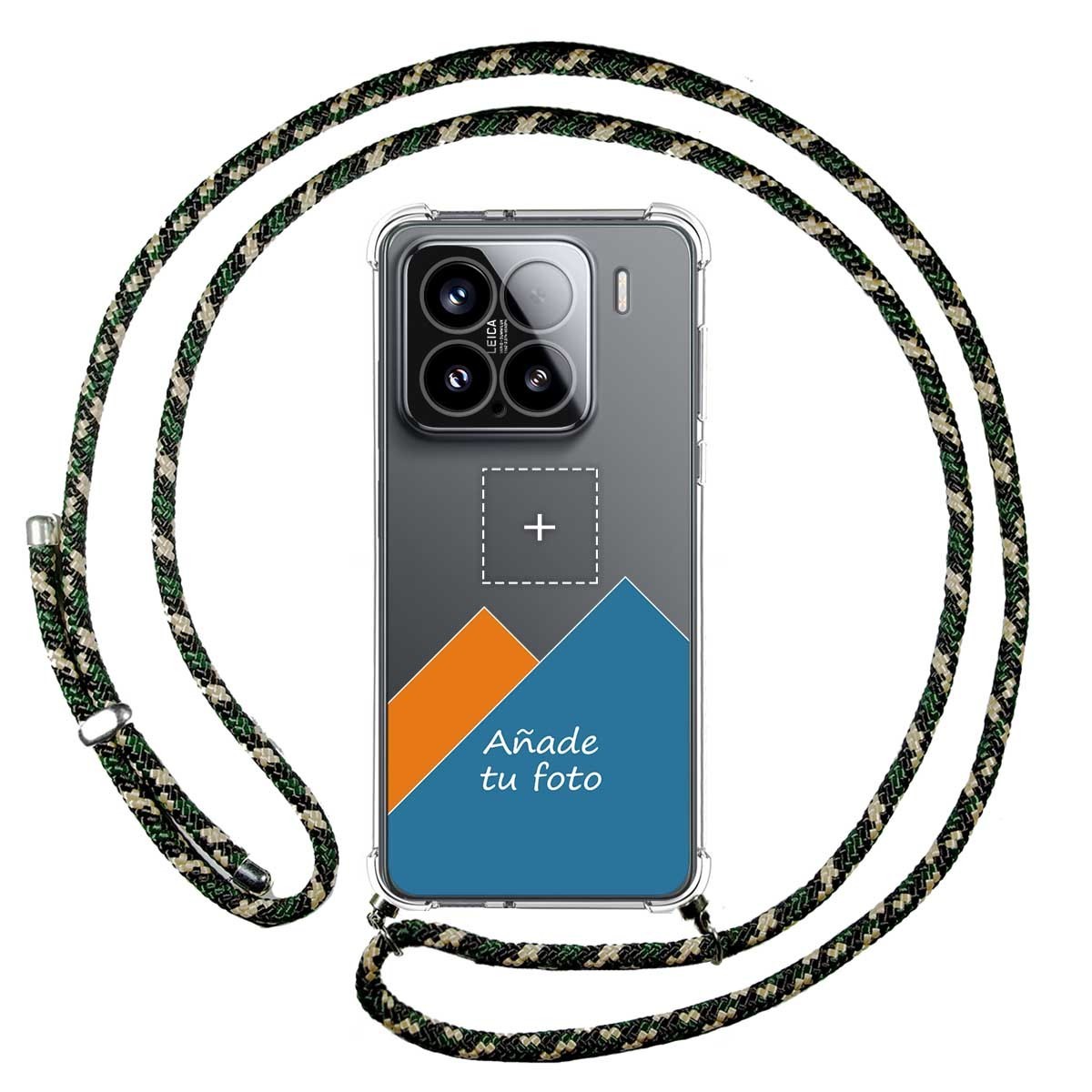 Personaliza tu Funda Colgante Transparente para Xiaomi 15 5G con Cordon Verde / Dorado Dibujo Personalizada