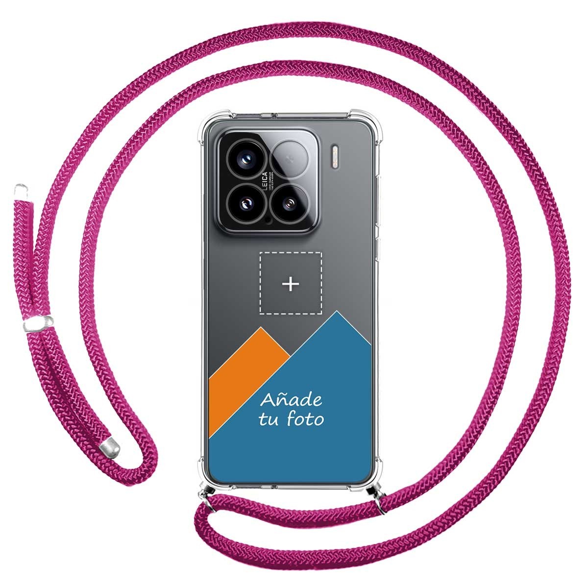 Personaliza tu Funda Colgante Transparente para Xiaomi 15 5G con Cordon Rosa Fucsia Dibujo Personalizada